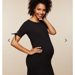 Motherhood Maternity Knot Sleeve Maternity Dress